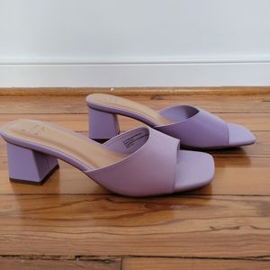 Women's Harlow Mule Heels Lavender - A New Day™  8.5